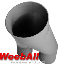 Trójnik DN50 FI 75 mm na 2×51 mm typu Y kąt 30 stopni