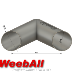 Trójnik DN50 FI 49 mm na 2×50 mm typu Y kąt 30° z przesunięciem
