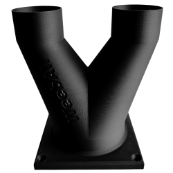Trójnik DN50 FI 90 mm na 2×50 typu Y z podstawą 120×120