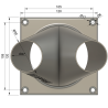 Trójnik DN50 FI 90 mm na 2×50 typu Y z podstawą 120×120