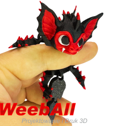 Smoczek wampirek vampire baby dragon figurka 3D słodkiego małego smoka