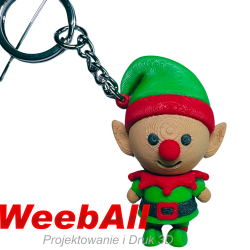 Brelok elf świąteczny urocza figurka bożonarodzeniowa