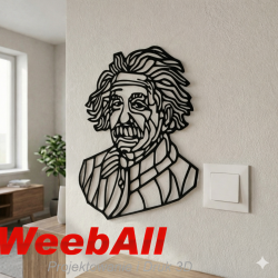 Płaskorzeźba 3D na ścianę w kształcie Alberta Einsteina