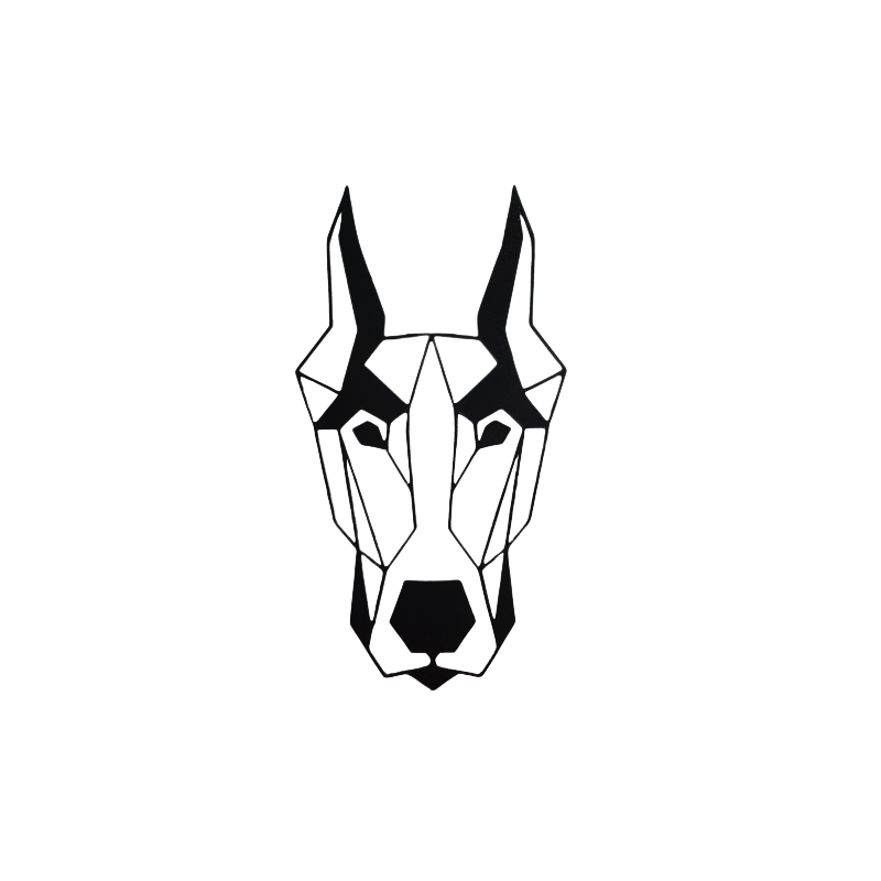 Płaskorzeźba 3D na ścianę w kształcie psa doberman