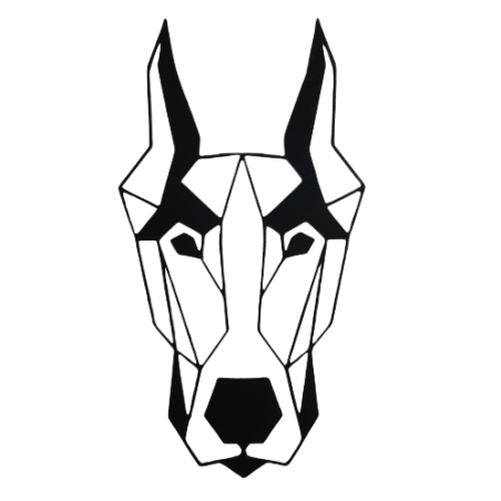 Płaskorzeźba 3D na ścianę w kształcie psa doberman